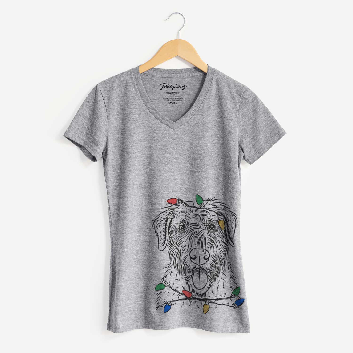 Christmas Lights Chester the Soft Coated Wheaten Terrier - Women's V-neck Shirt