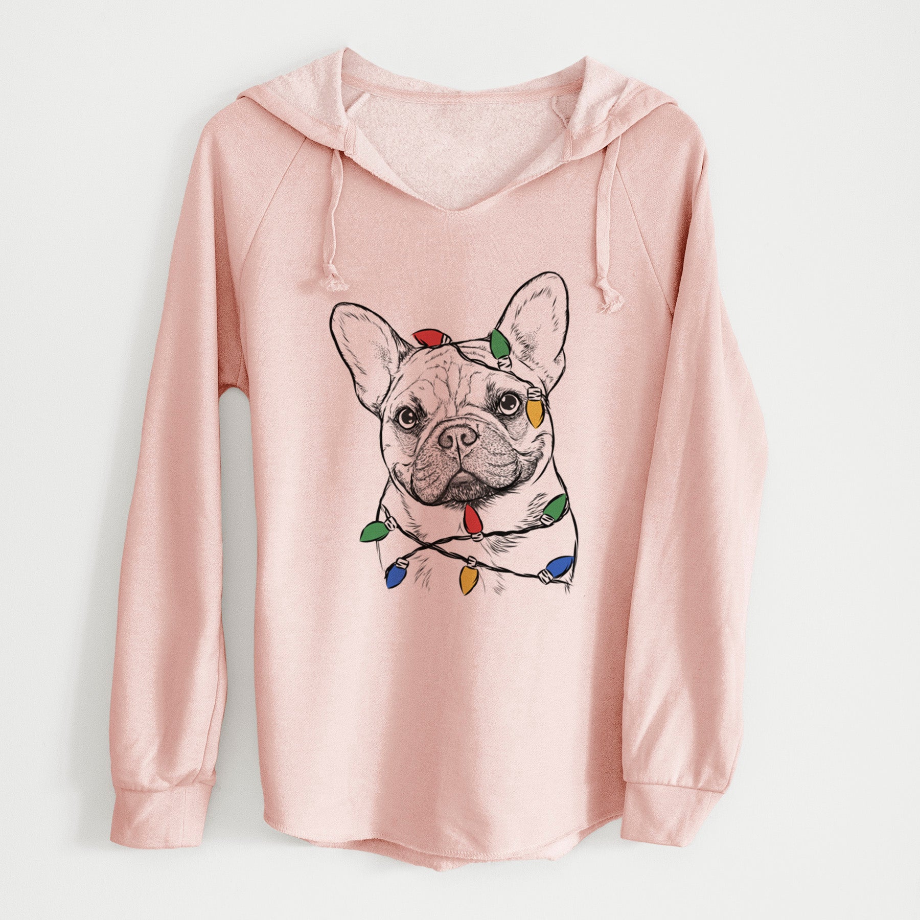 Christmas Lights Chew Chew the French Bulldog - Cali Wave Hooded Sweatshirt