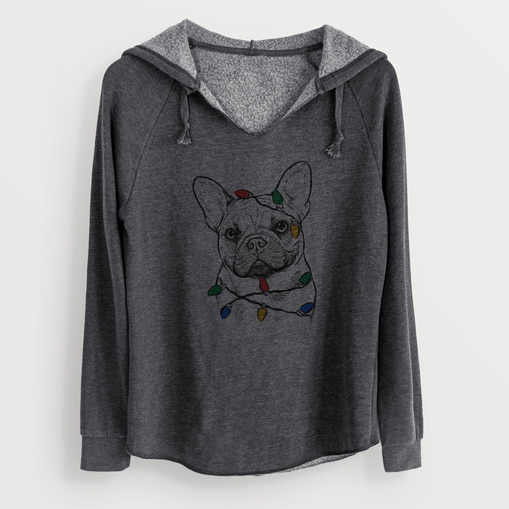 Christmas Lights Chew Chew the French Bulldog - Cali Wave Hooded Sweatshirt