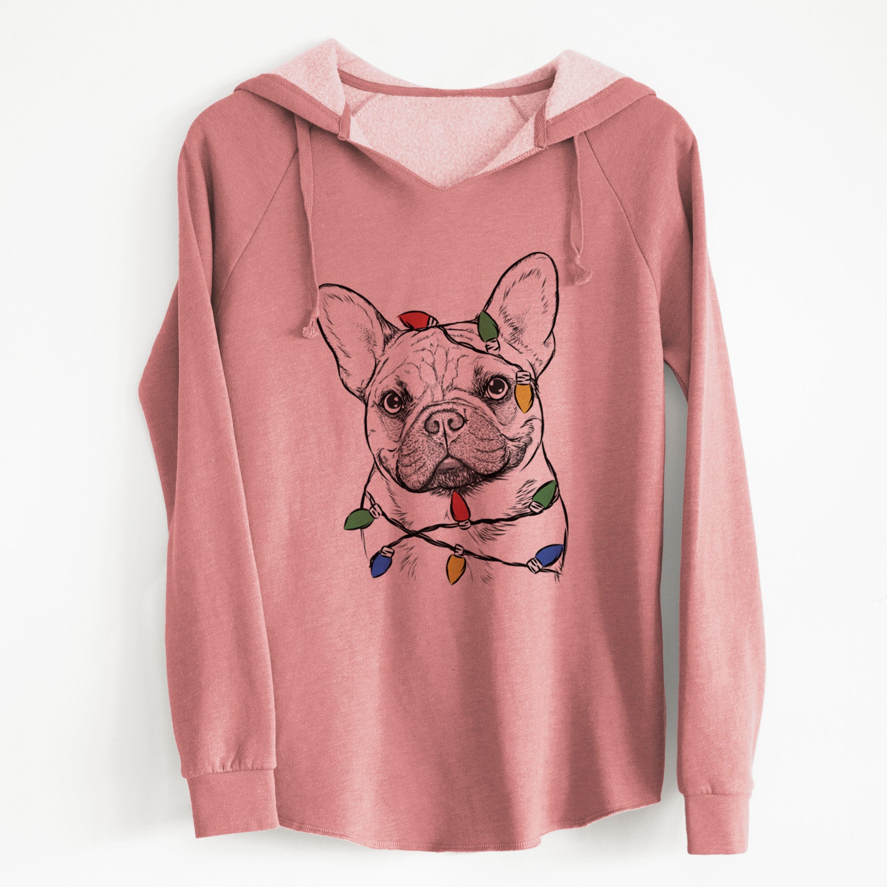 Christmas Lights Chew Chew the French Bulldog - Cali Wave Hooded Sweatshirt