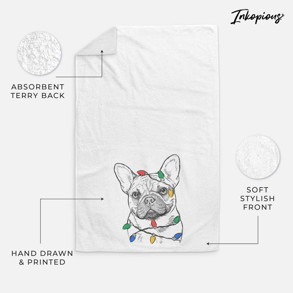 Chew Chew the French Bulldog Decorative Hand Towel