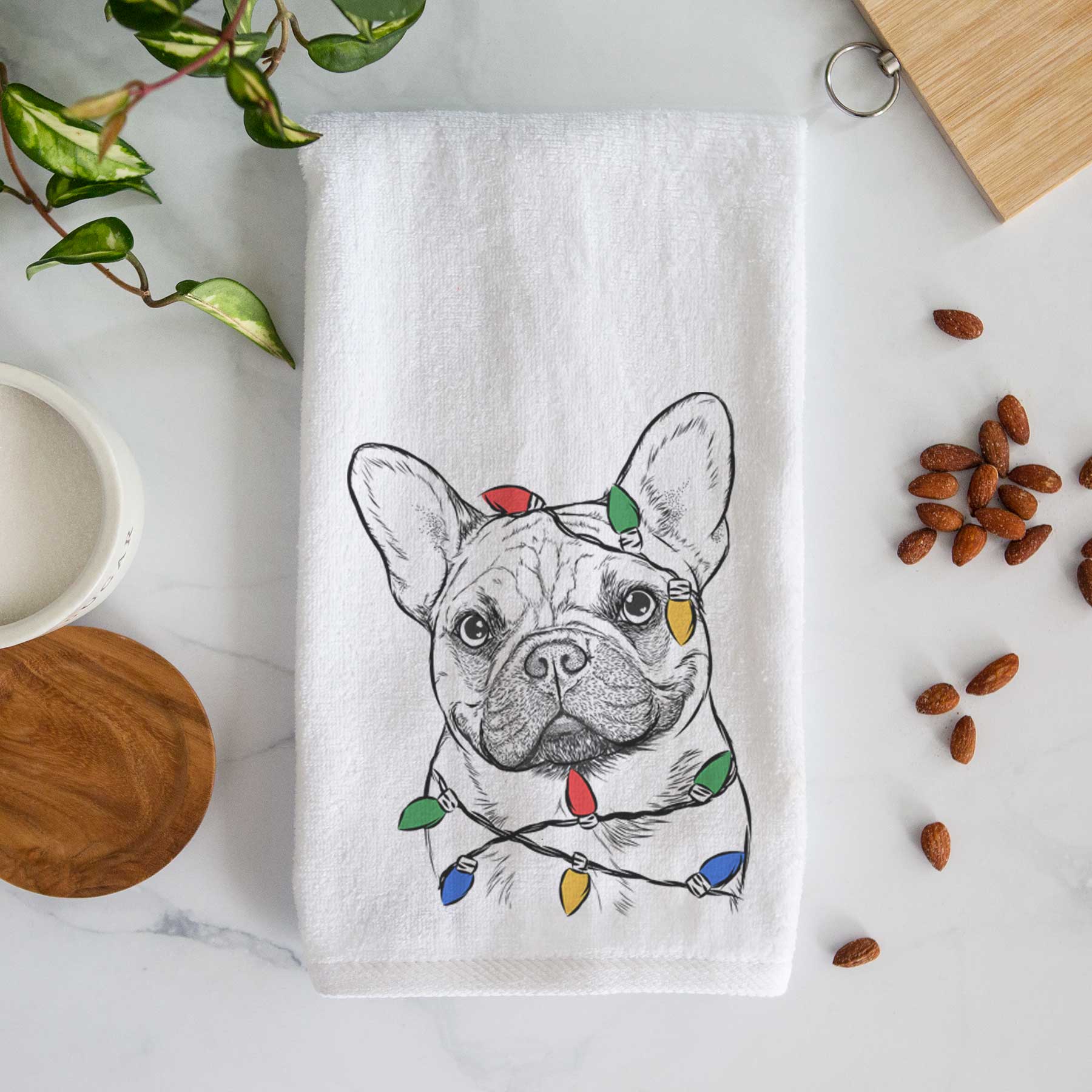 Chew Chew the French Bulldog Decorative Hand Towel