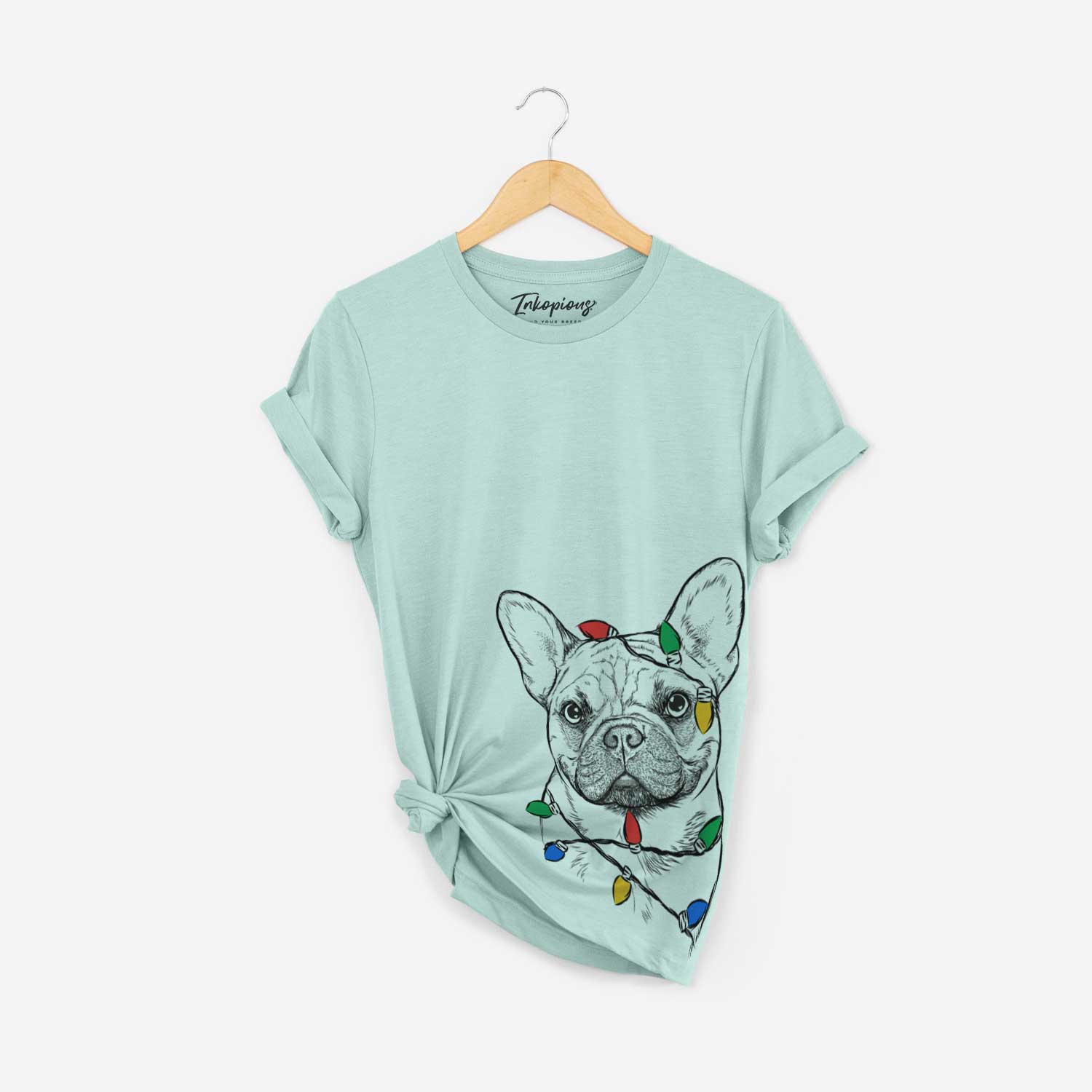 Christmas Lights Chew Chew the French Bulldog - Unisex Crewneck