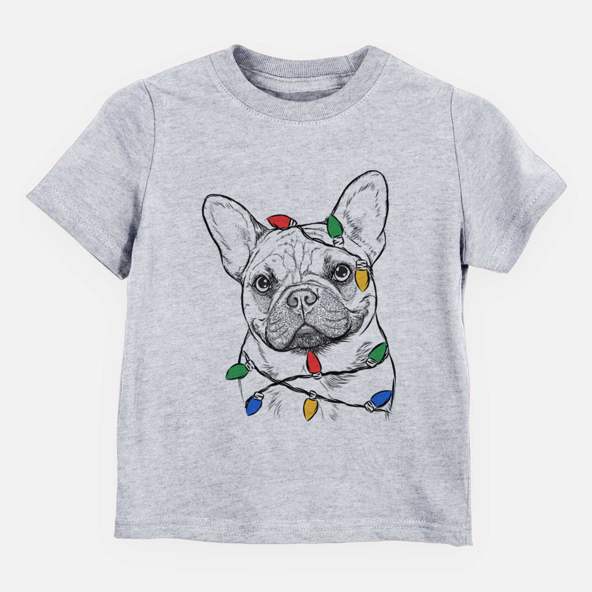 Christmas Lights Chew Chew the French Bulldog - Kids/Youth/Toddler Shirt