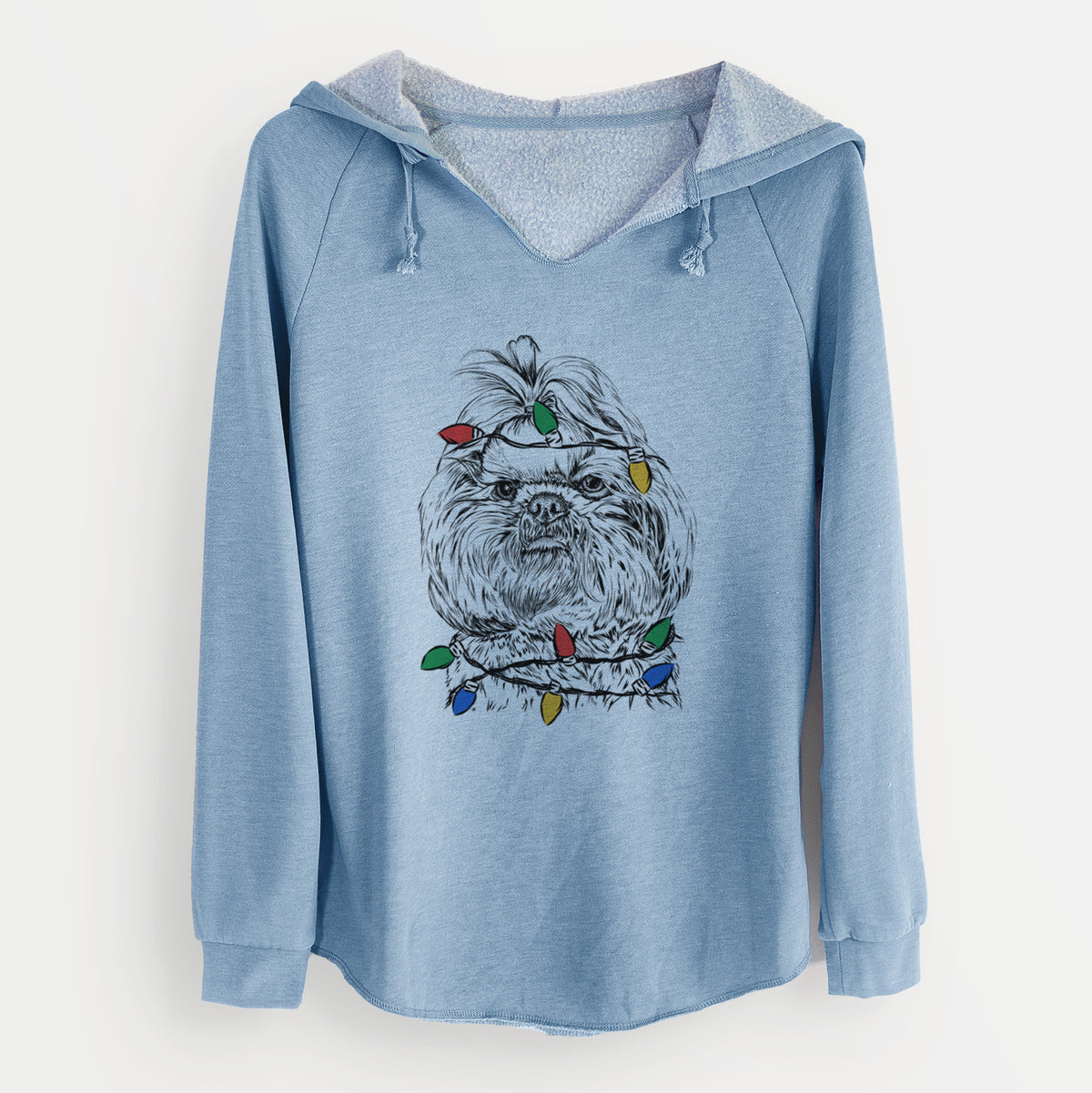 Christmas Lights Chewie the Shih Tzu - Cali Wave Hooded Sweatshirt