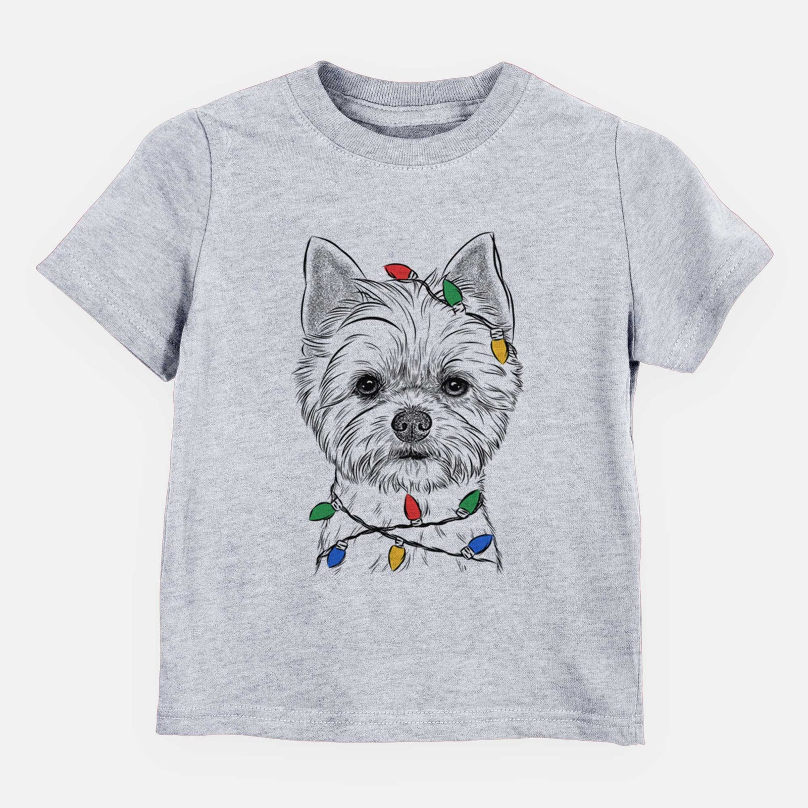 Christmas Lights Chewy the Yorkshire Terrier - Kids/Youth/Toddler Shirt