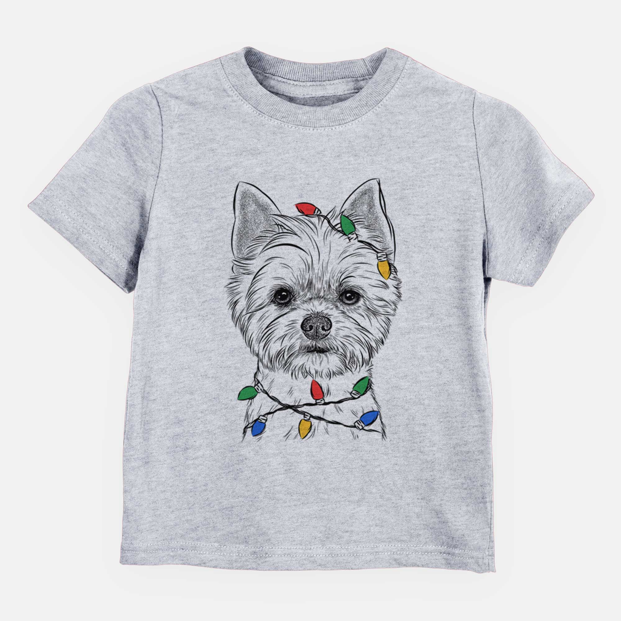 Christmas Lights Chewy the Yorkshire Terrier - Kids/Youth/Toddler Shirt