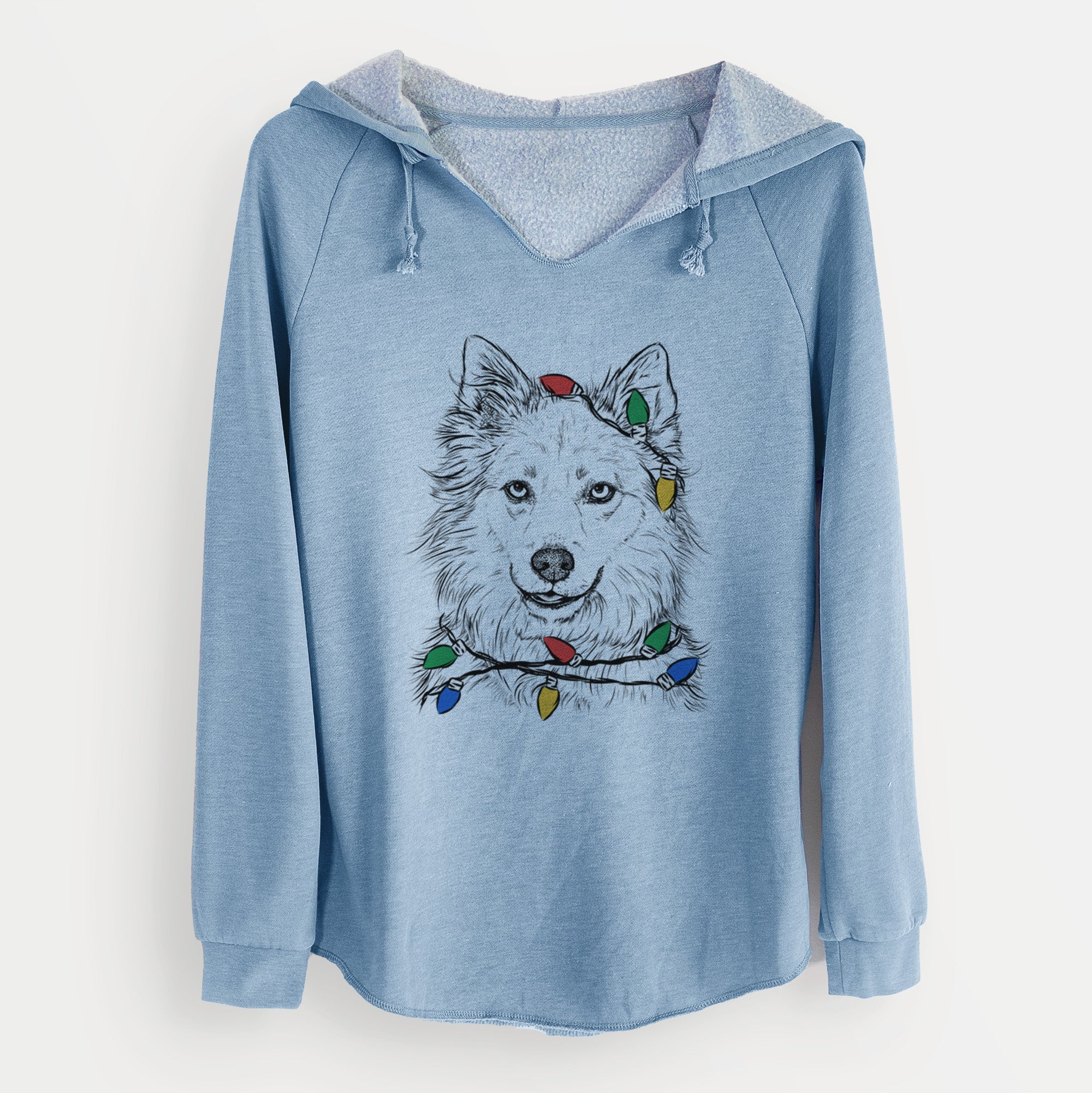 Christmas Lights Chia the Samoyed Husky Mix - Cali Wave Hooded Sweatshirt