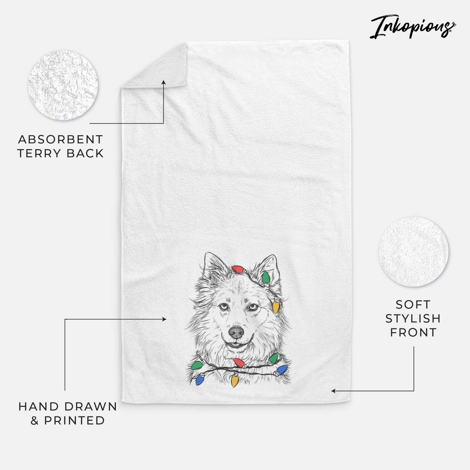 Chia the Samoyed Husky Mix Decorative Hand Towel