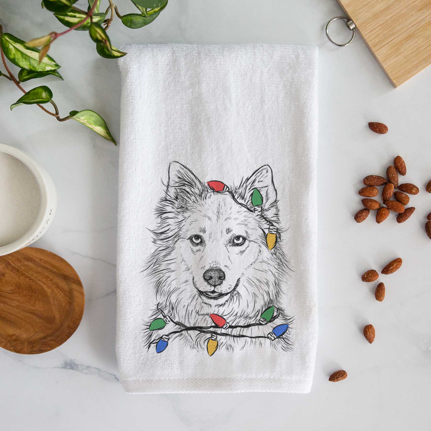 Chia the Samoyed Husky Mix Decorative Hand Towel