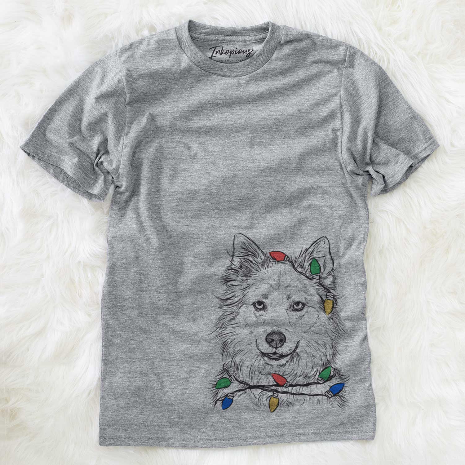 Christmas Lights Chia the Samoyed Husky Mix - Unisex Crewneck