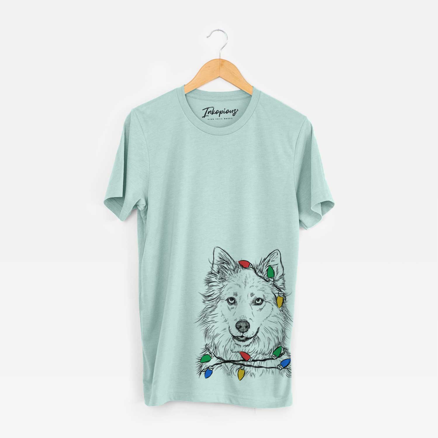 Christmas Lights Chia the Samoyed Husky Mix - Unisex Crewneck