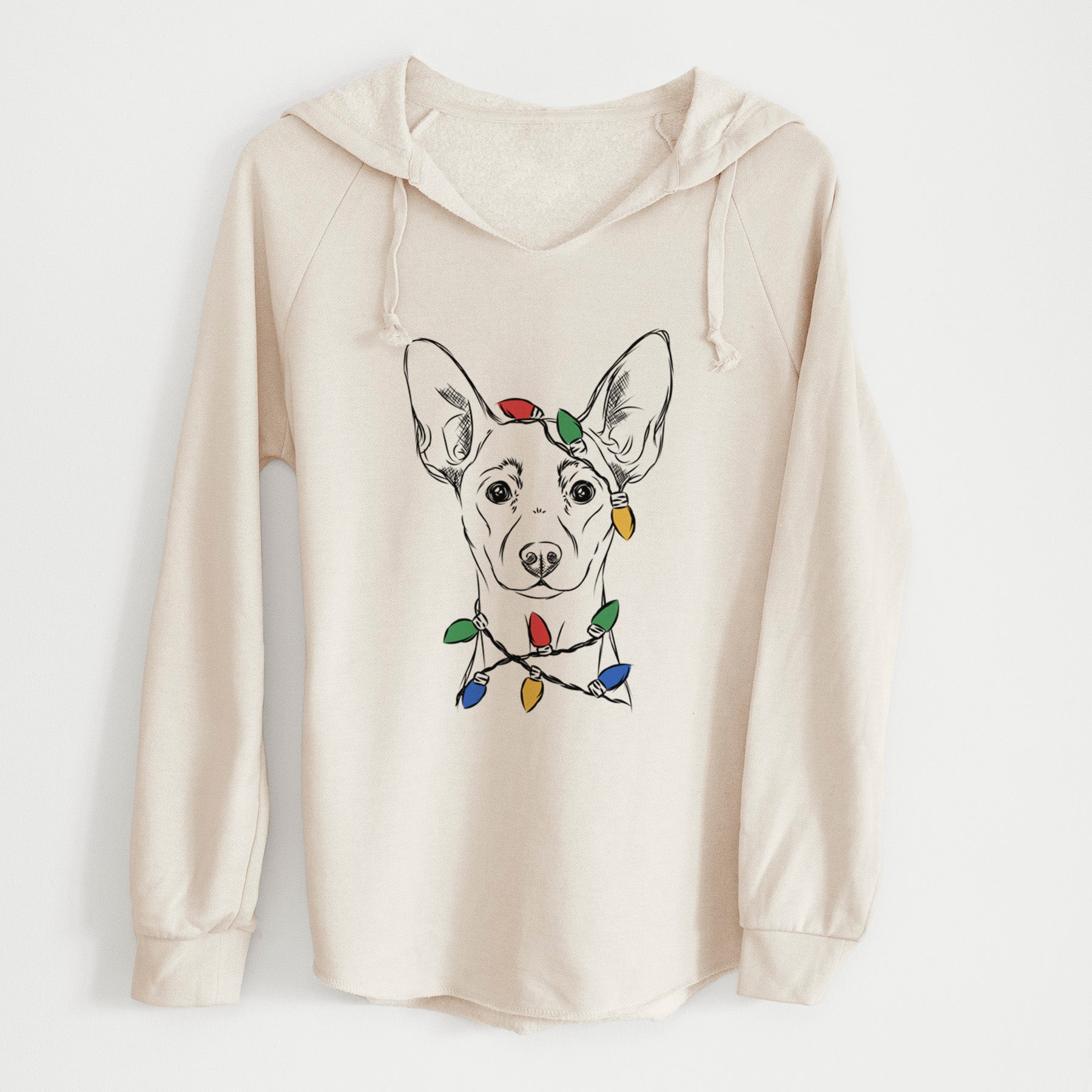 Christmas Lights Chillie the Mini Pinscher - Cali Wave Hooded Sweatshirt