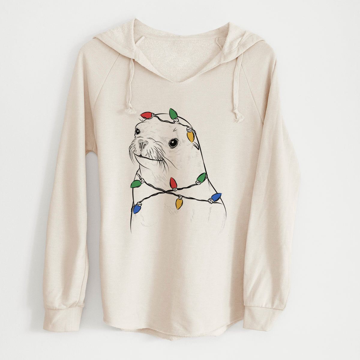 Christmas Lights Chip the California Sea Lion - Cali Wave Hooded Sweatshirt