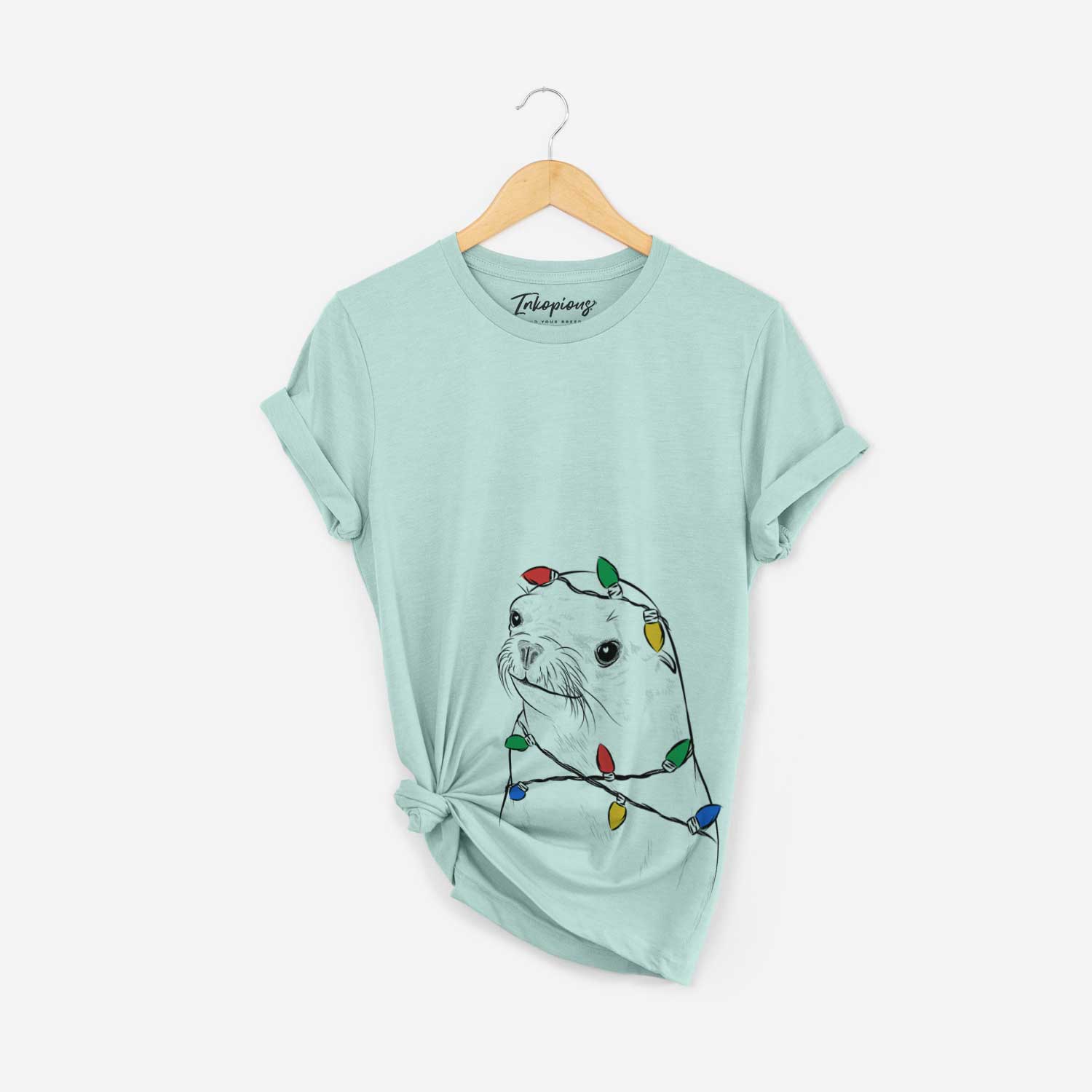 Christmas Lights Chip the California Sea Lion - Unisex Crewneck