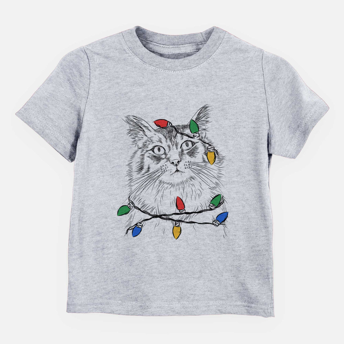 Christmas Lights Chloe the Tabby Cat - Kids/Youth/Toddler Shirt