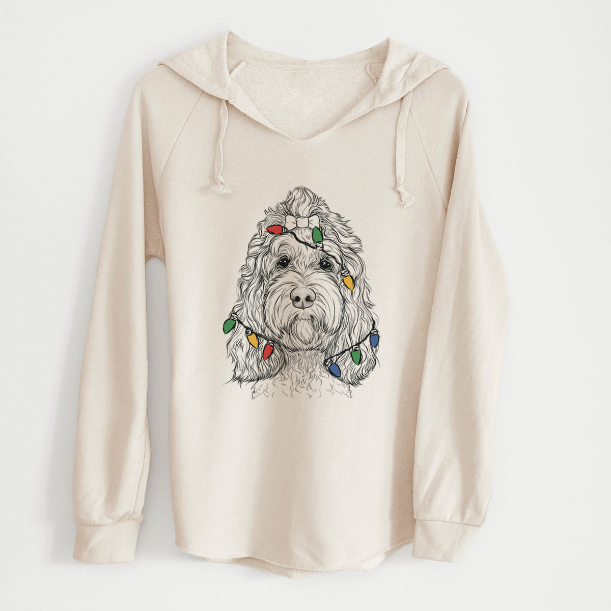 Christmas Lights Chloe the Cockapoo - Cali Wave Hooded Sweatshirt