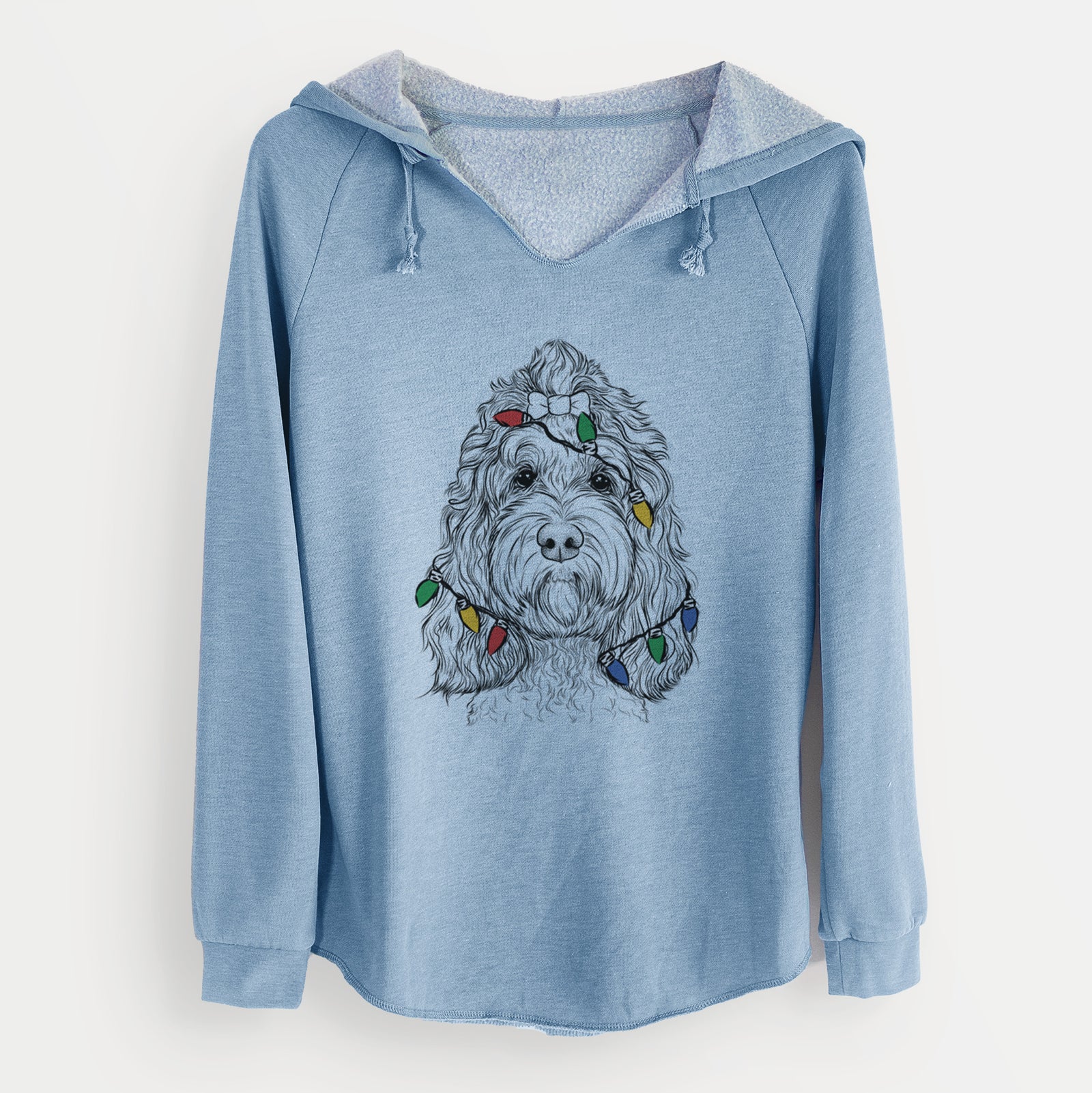 Christmas Lights Chloe the Cockapoo - Cali Wave Hooded Sweatshirt