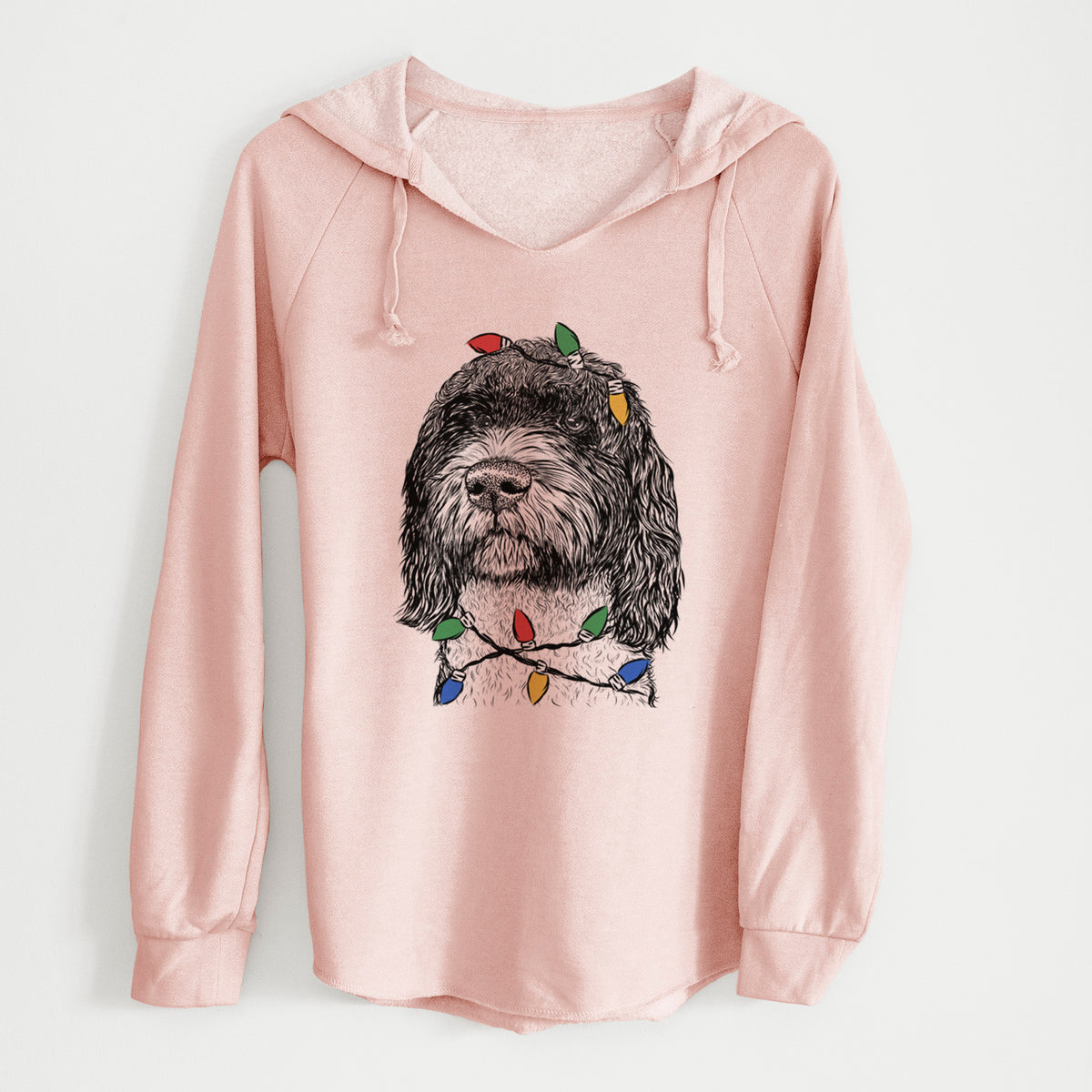 Christmas Lights Chris the Portuguese Water Dog - Cali Wave Hooded Sweatshirt