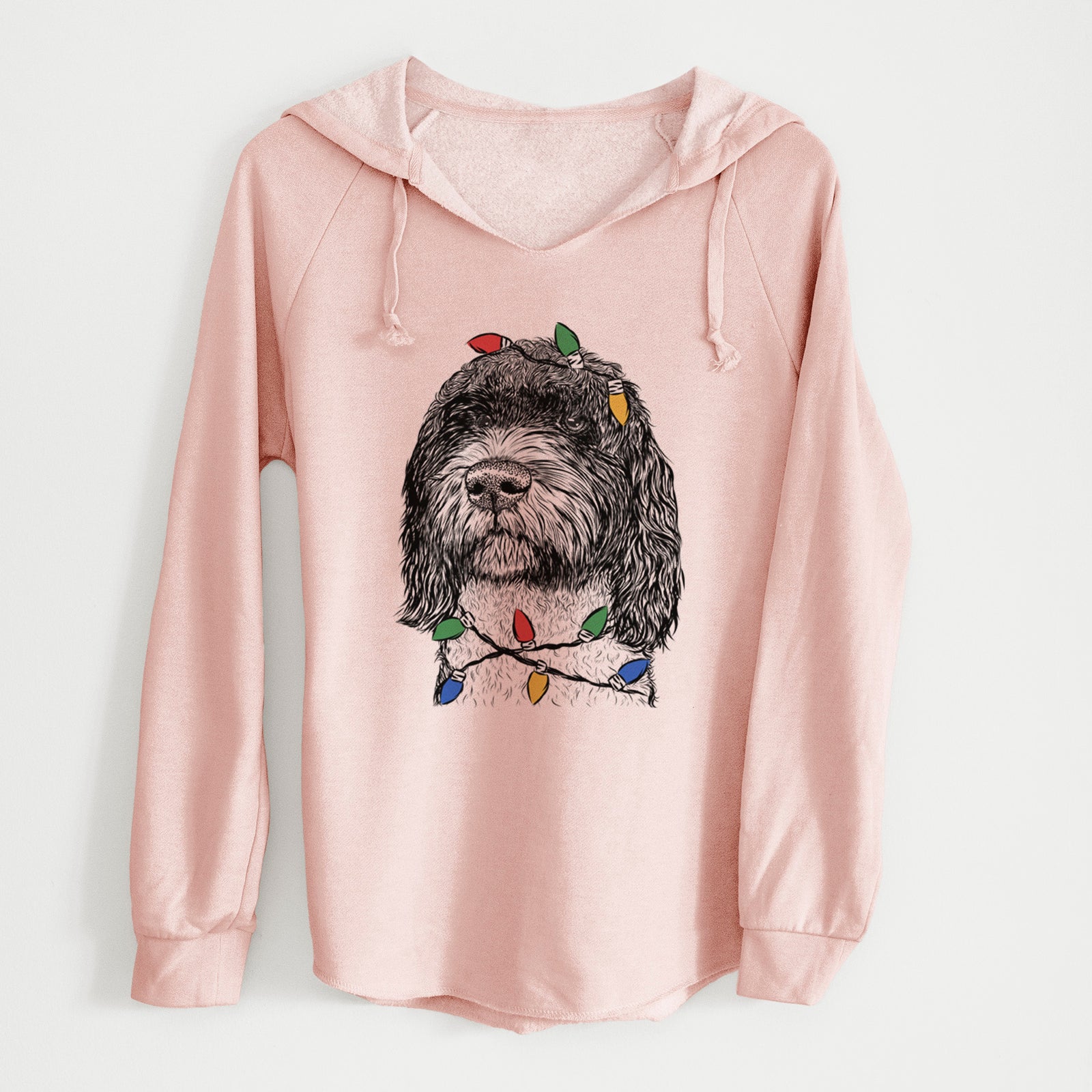 Christmas Lights Chris the Portuguese Water Dog - Cali Wave Hooded Sweatshirt