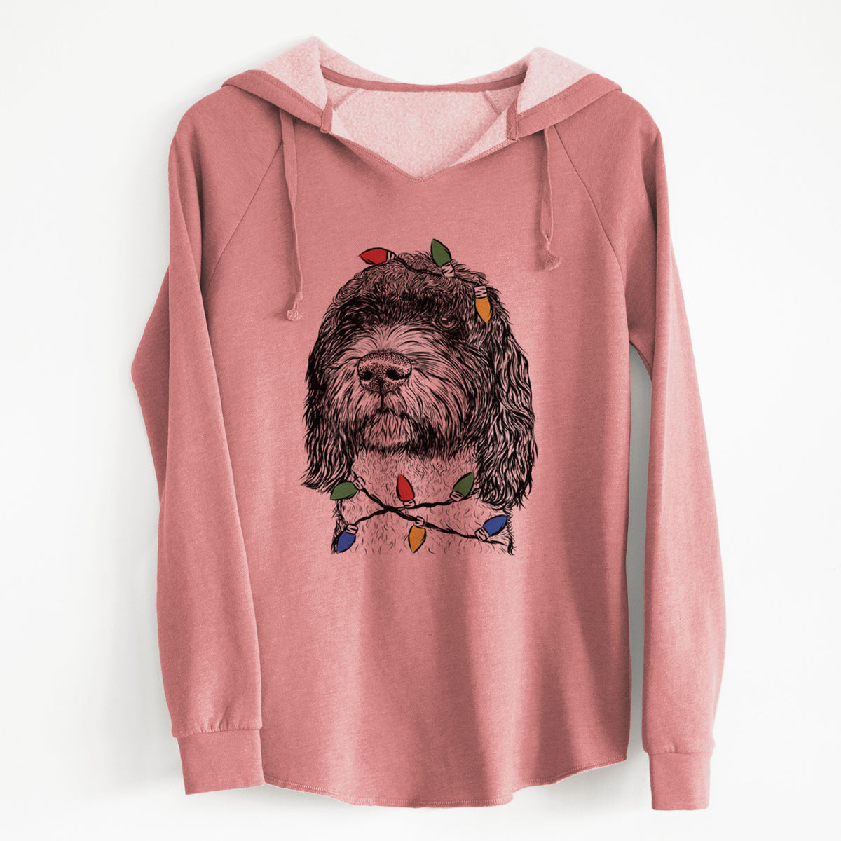 Christmas Lights Chris the Portuguese Water Dog - Cali Wave Hooded Sweatshirt