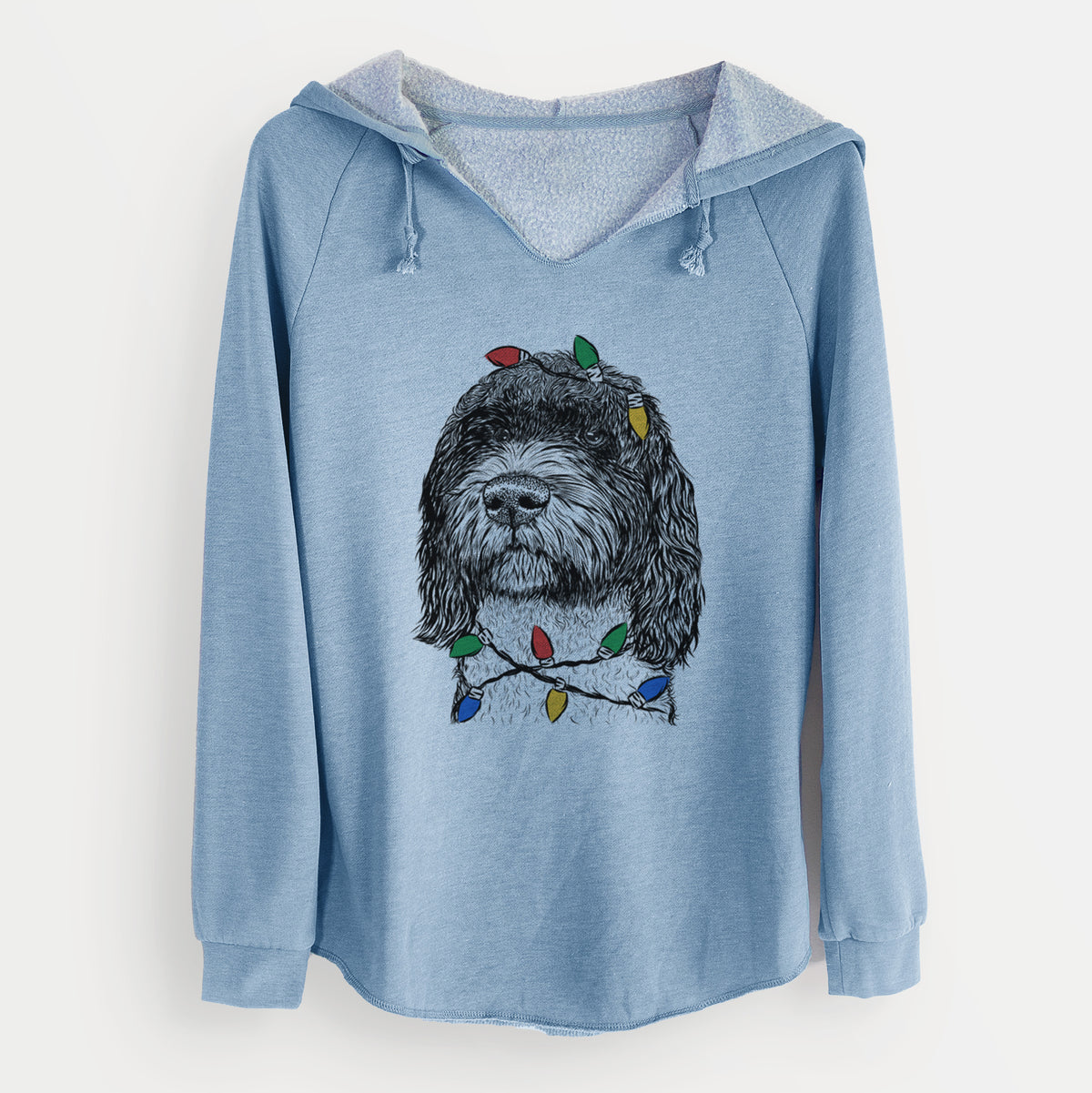Christmas Lights Chris the Portuguese Water Dog - Cali Wave Hooded Sweatshirt