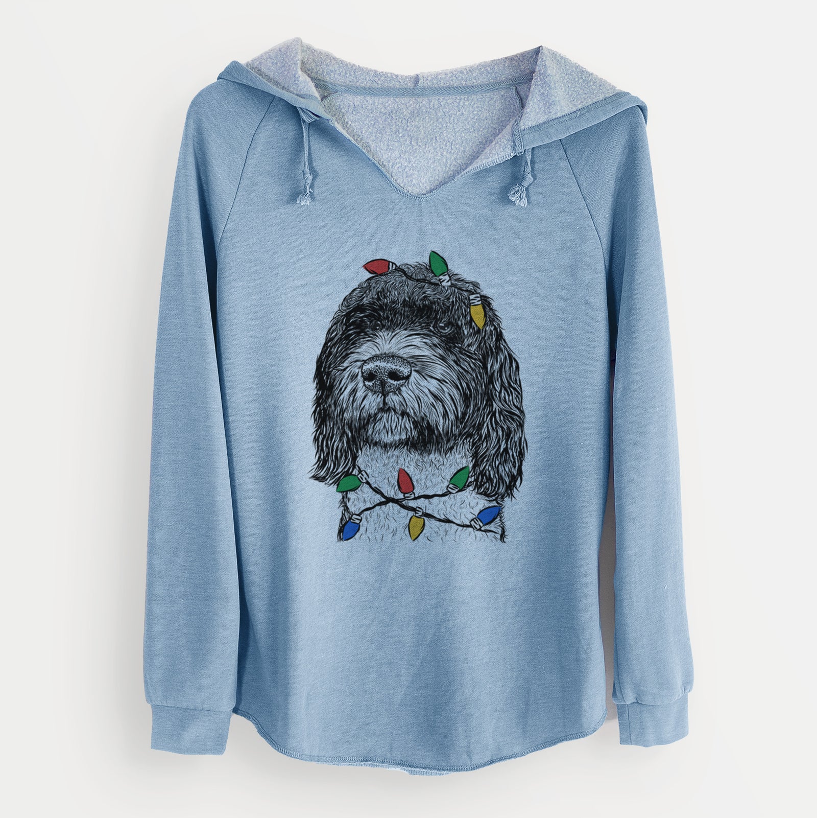 Christmas Lights Chris the Portuguese Water Dog - Cali Wave Hooded Sweatshirt