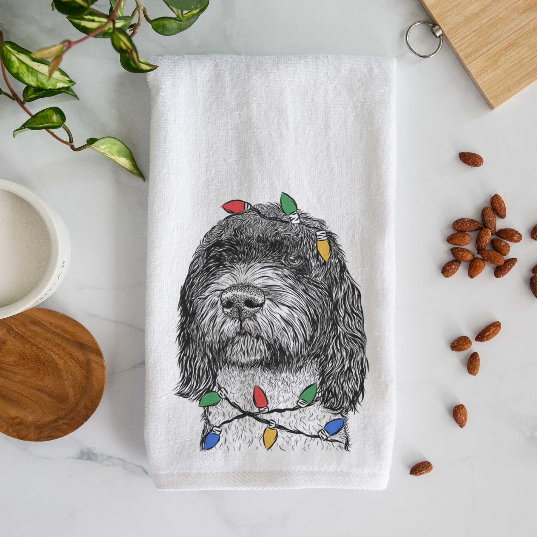 Chris the Portuguese Water Dog Decorative Hand Towel