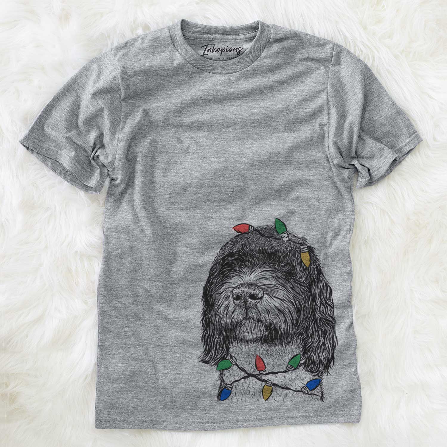 Christmas Lights Chris the Portuguese Water Dog - Unisex Crewneck