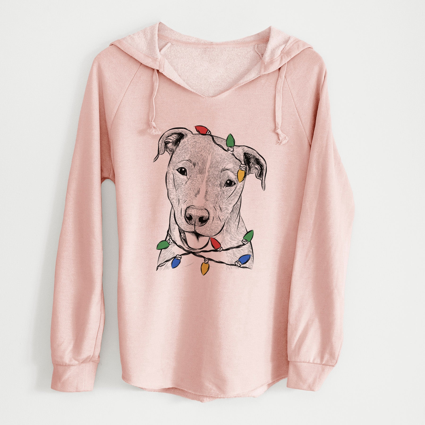 Christmas Lights Claiborne the American Staffordshire Terrier - Cali Wave Hooded Sweatshirt