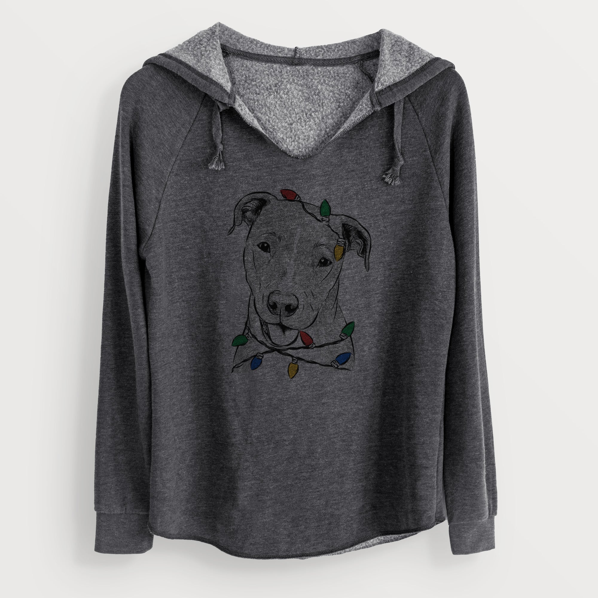 Christmas Lights Claiborne the American Staffordshire Terrier - Cali Wave Hooded Sweatshirt