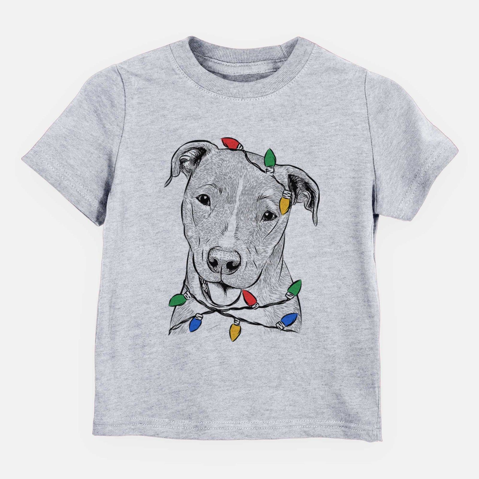 Christmas Lights Claiborne the American Staffordshire Terrier - Kids/Youth/Toddler Shirt