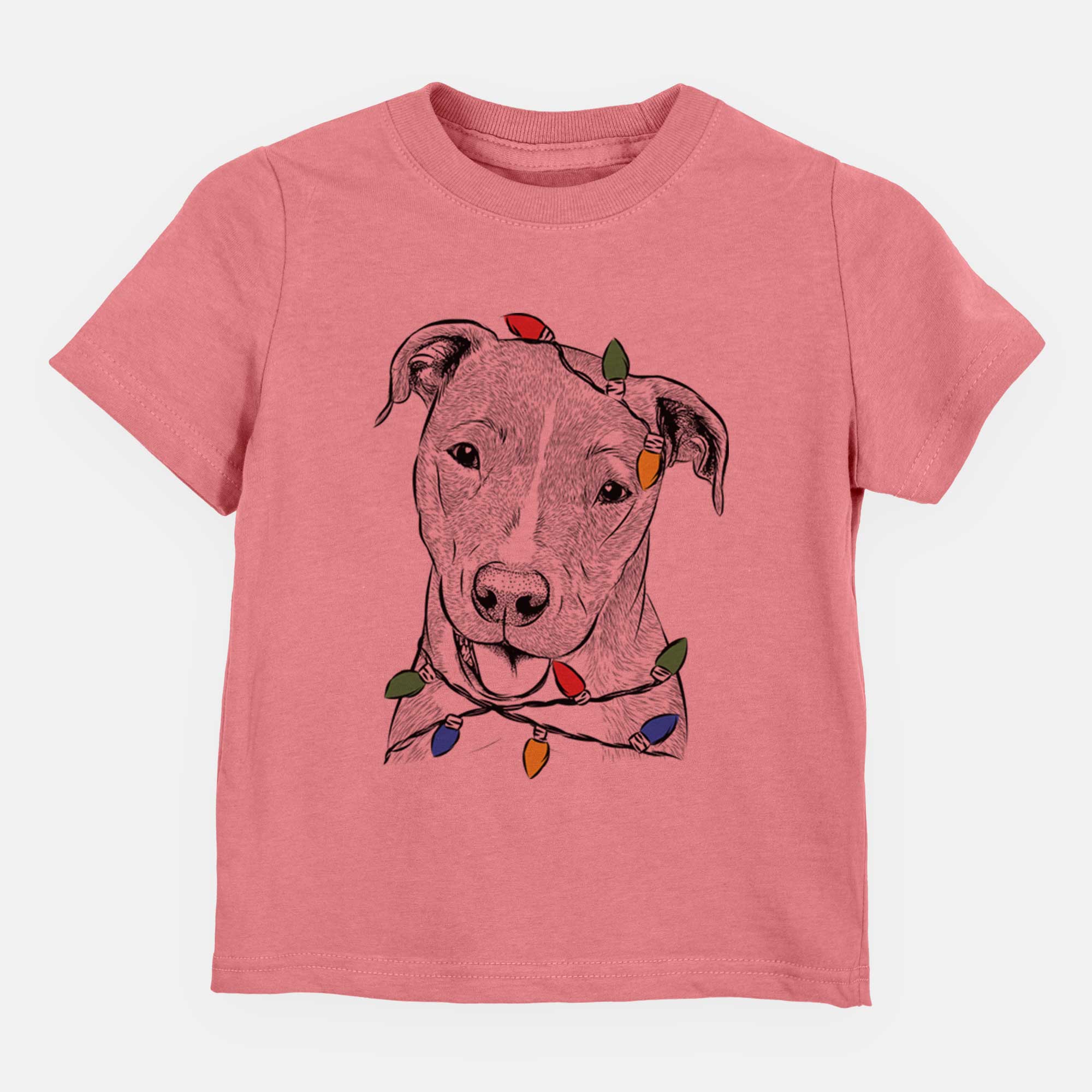 Christmas Lights Claiborne the American Staffordshire Terrier - Kids/Youth/Toddler Shirt