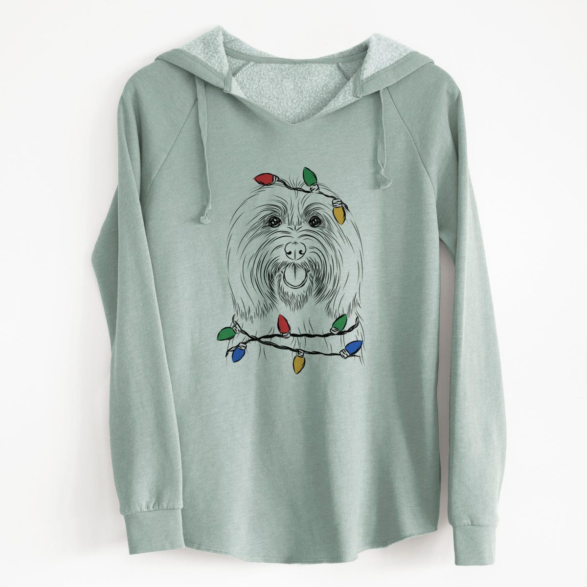 Christmas Lights Claude the Coton de Tulear - Cali Wave Hooded Sweatshirt