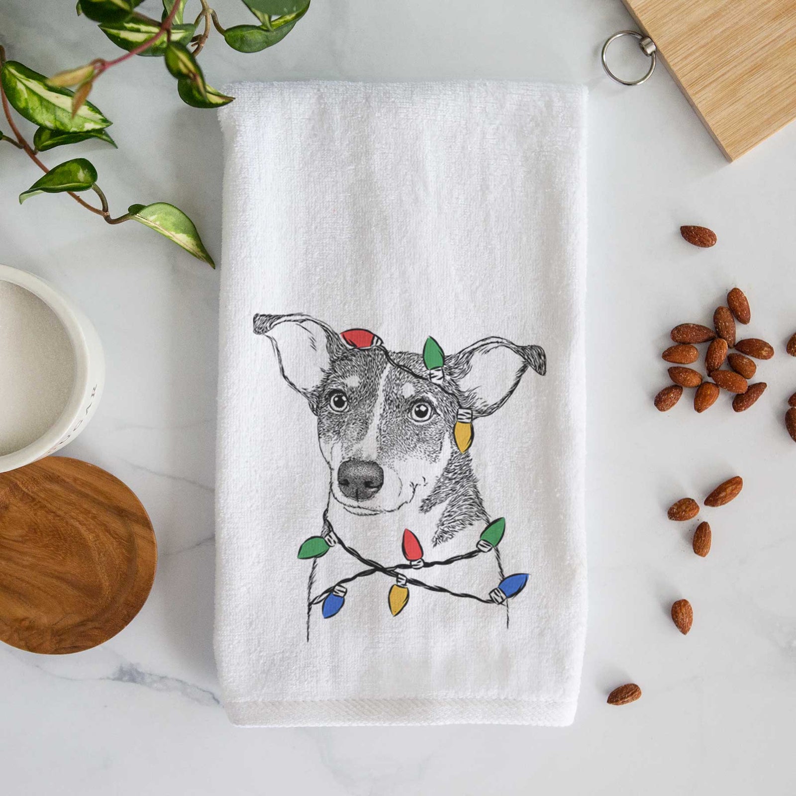 Cleo the Terrier Mix Decorative Hand Towel