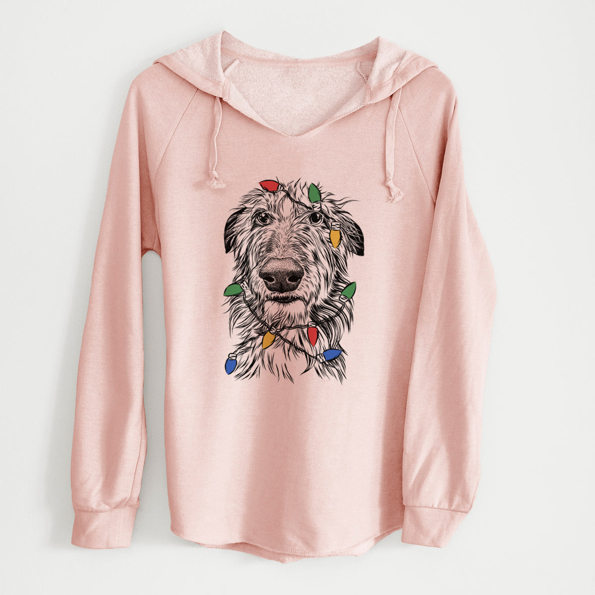 Christmas Lights Cleod the Scottish Deerhound - Cali Wave Hooded Sweatshirt