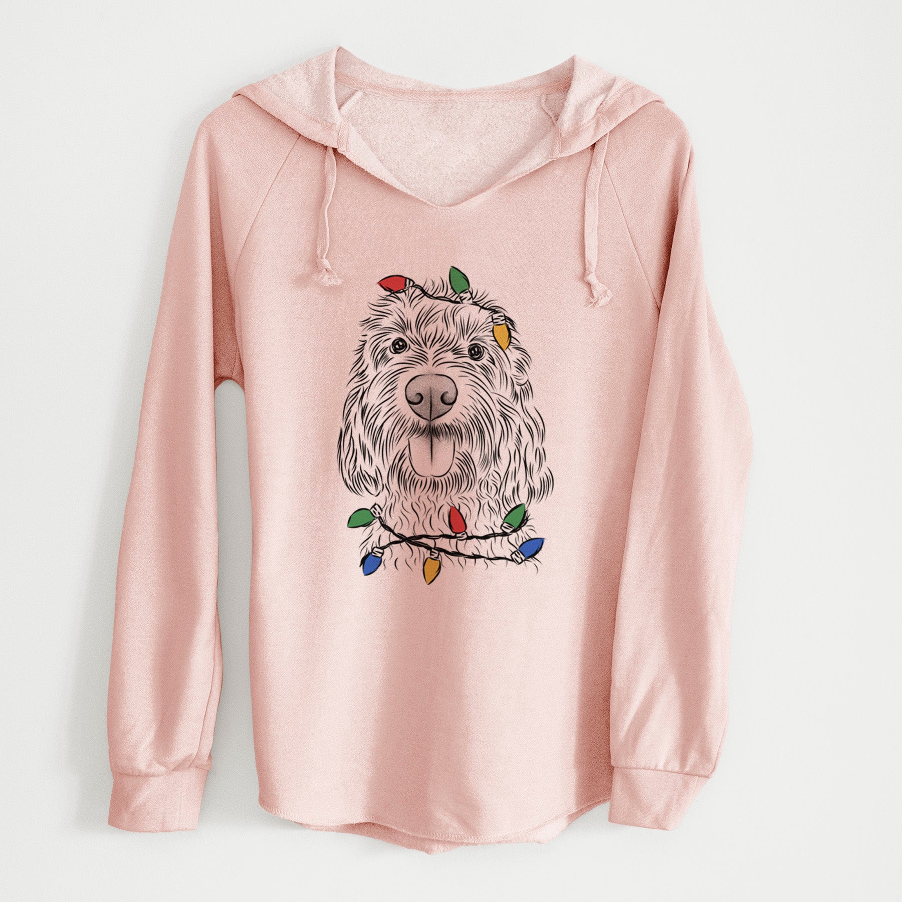 Christmas Lights Clover the Cockapoo - Cali Wave Hooded Sweatshirt