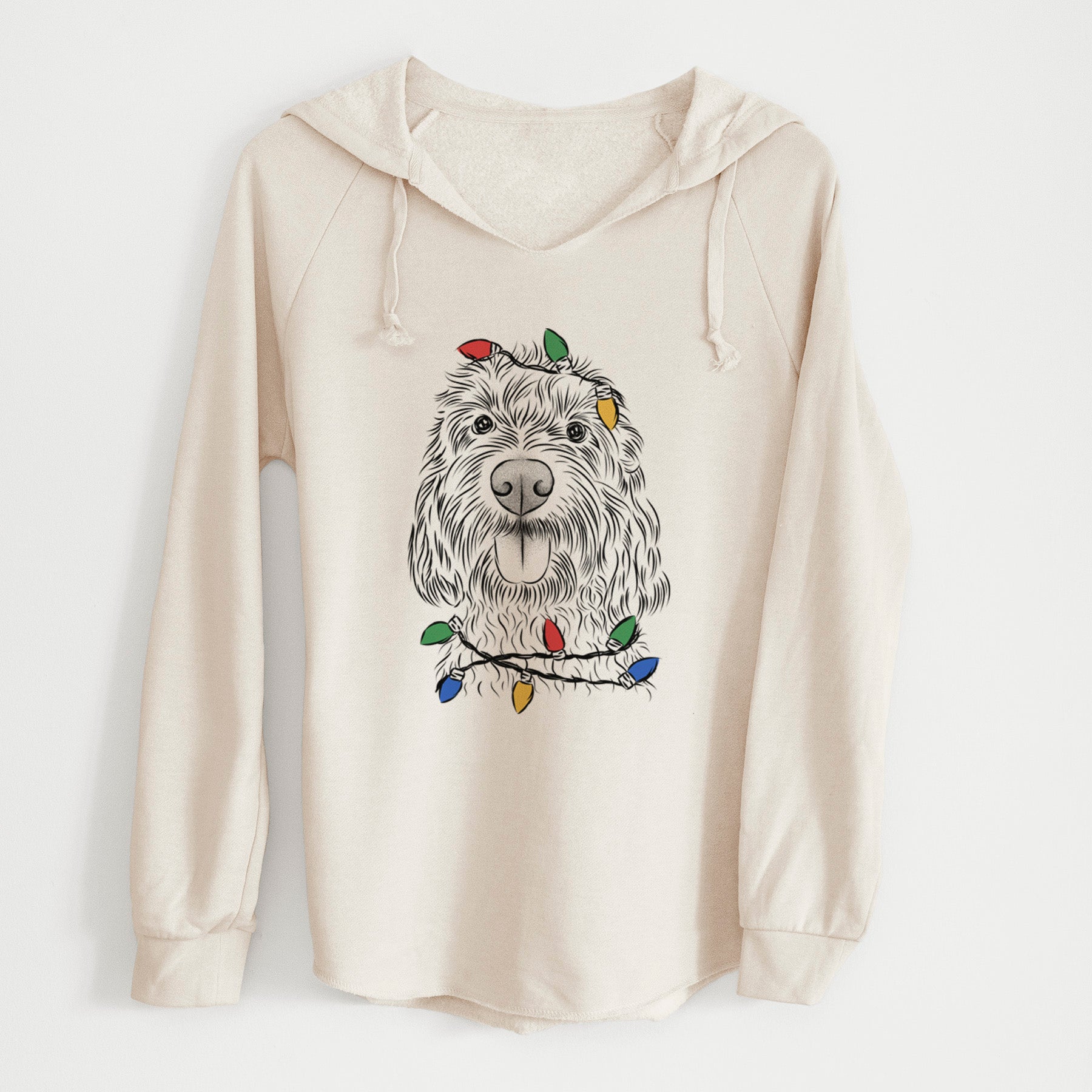 Christmas Lights Clover the Cockapoo - Cali Wave Hooded Sweatshirt