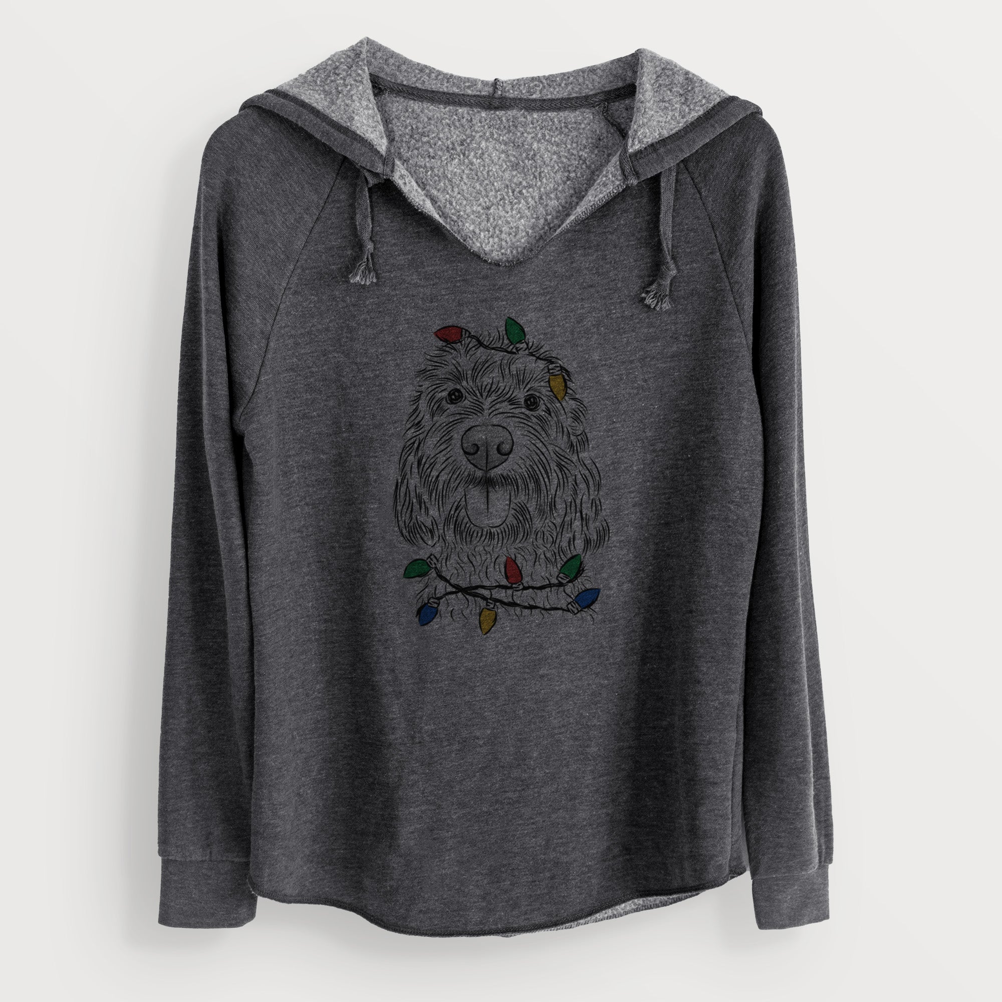 Christmas Lights Clover the Cockapoo - Cali Wave Hooded Sweatshirt