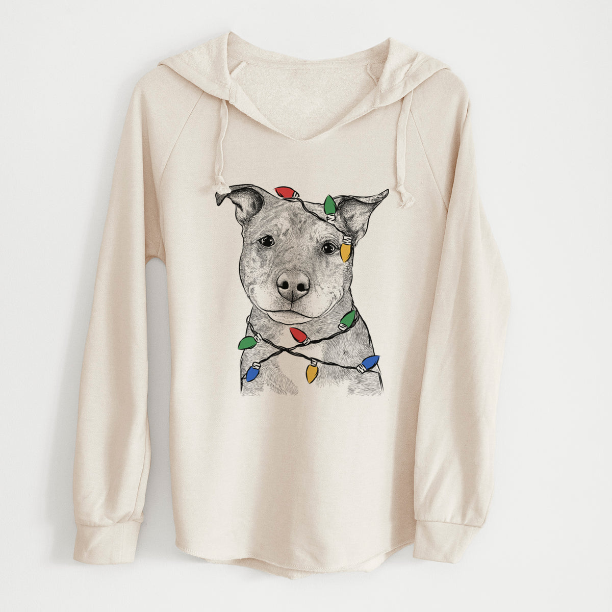 Christmas Lights Cody the Catahoula Mix - Cali Wave Hooded Sweatshirt