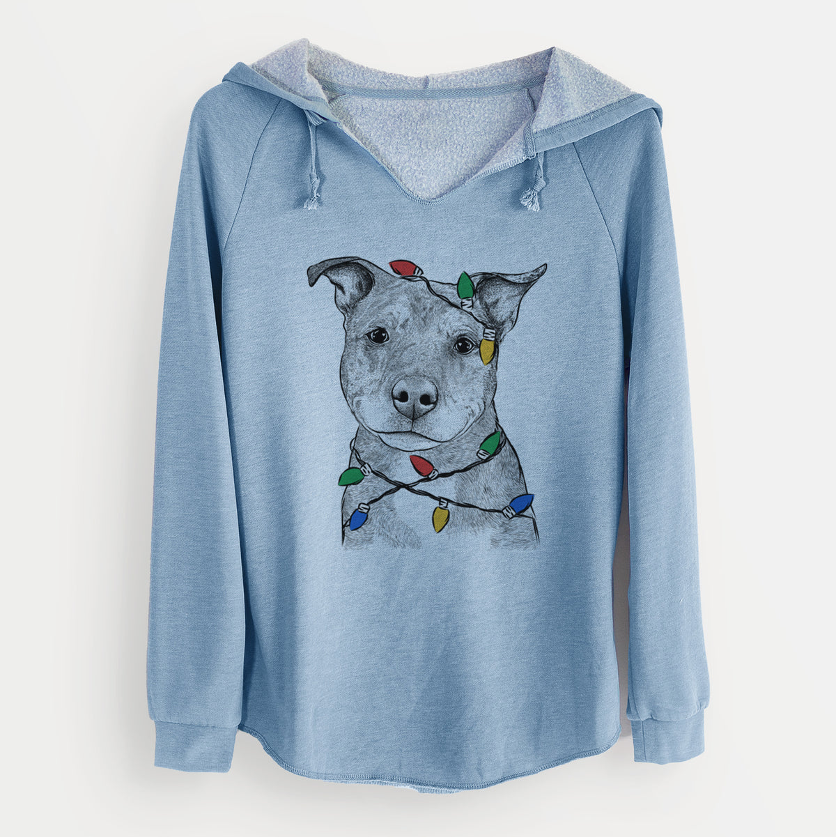 Christmas Lights Cody the Catahoula Mix - Cali Wave Hooded Sweatshirt