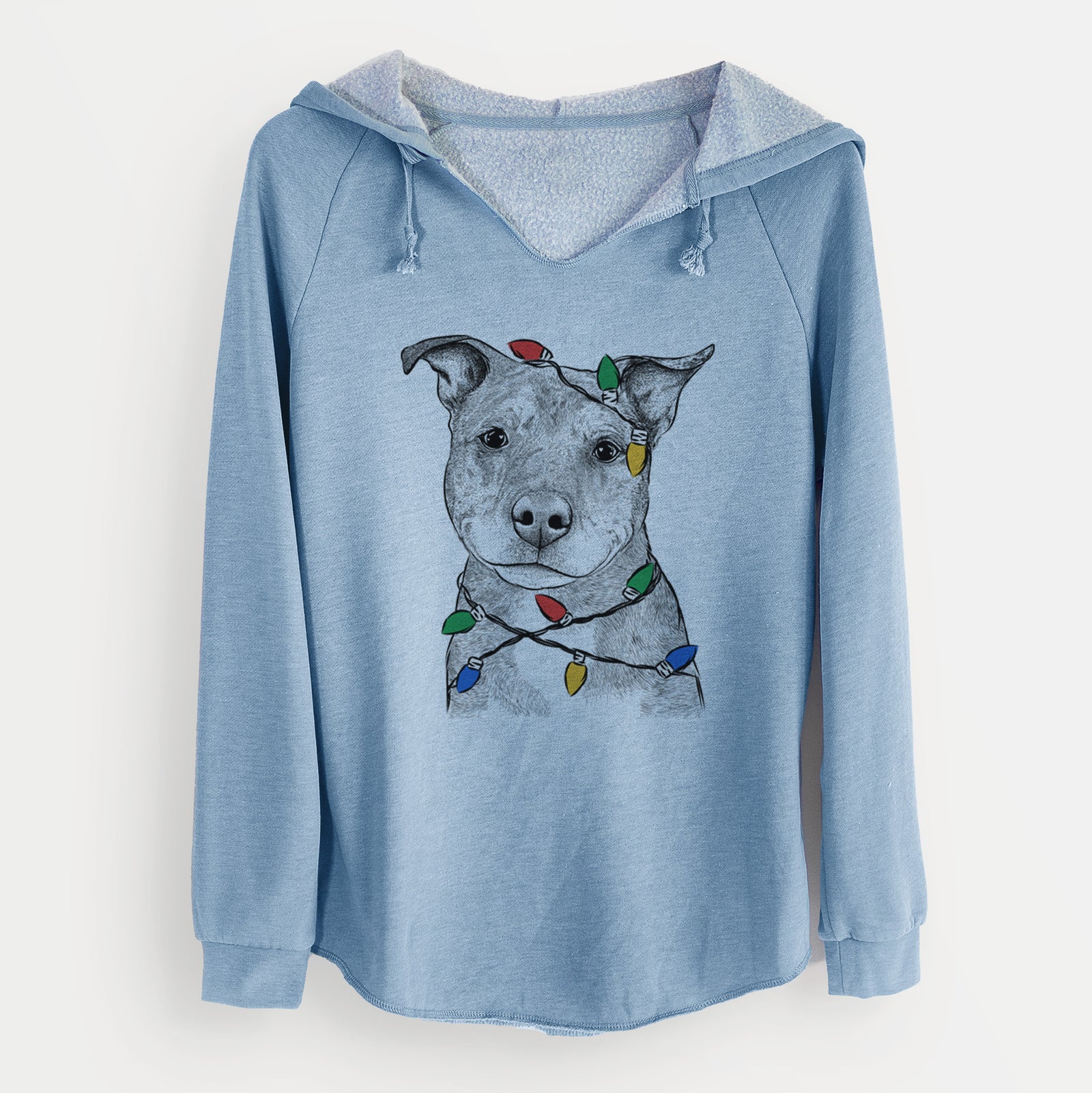 Christmas Lights Cody the Catahoula Mix - Cali Wave Hooded Sweatshirt