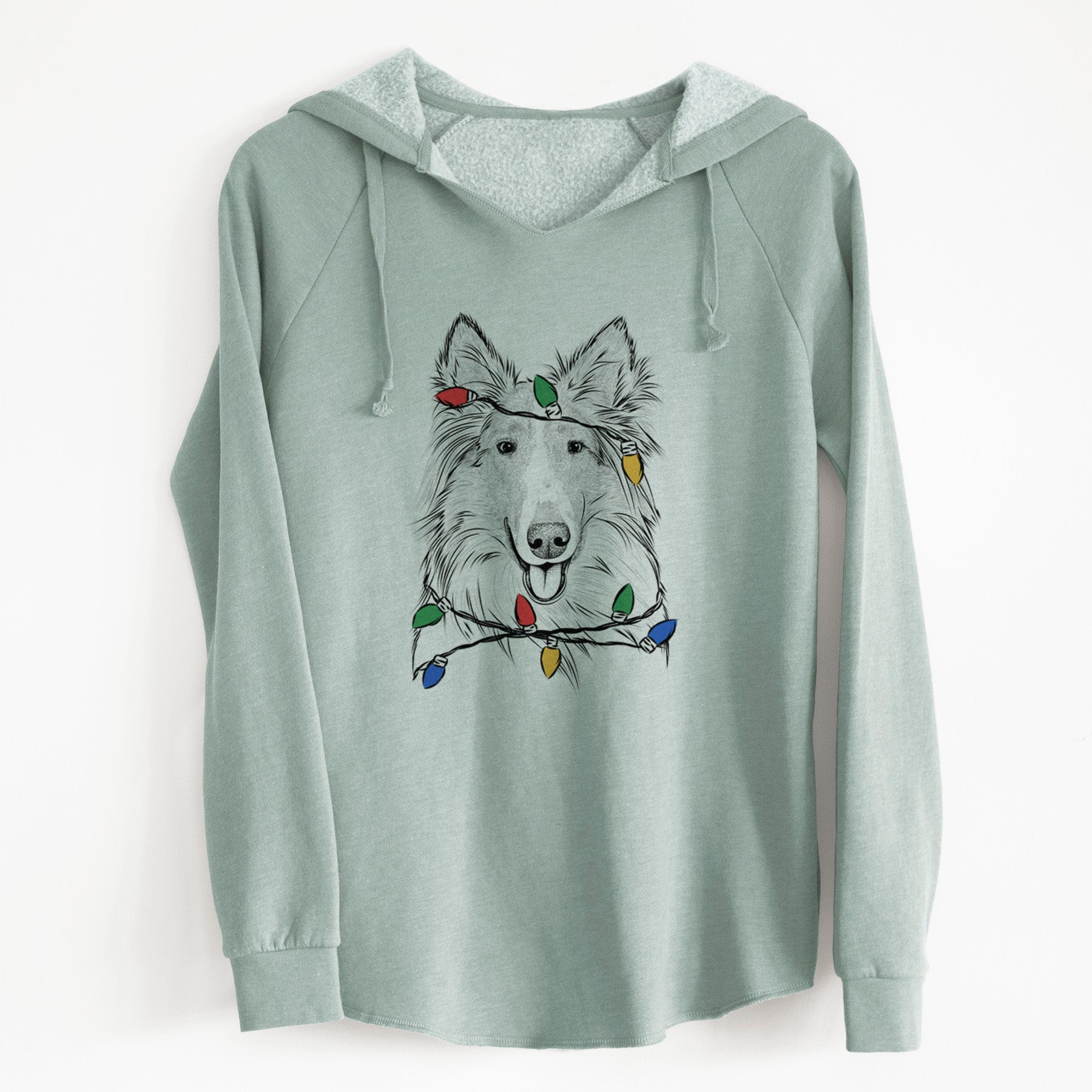 Christmas Lights Conrad the Rough Collie - Cali Wave Hooded Sweatshirt