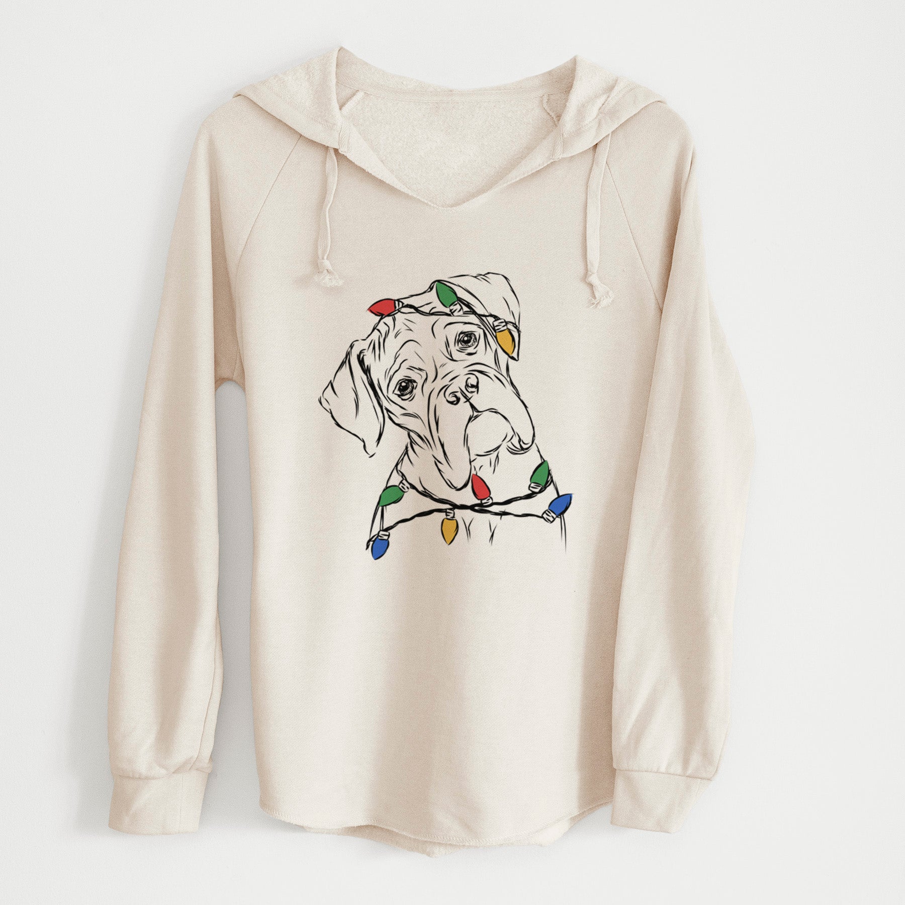 Christmas Lights Cooper the Boxer - Cali Wave Hooded Sweatshirt