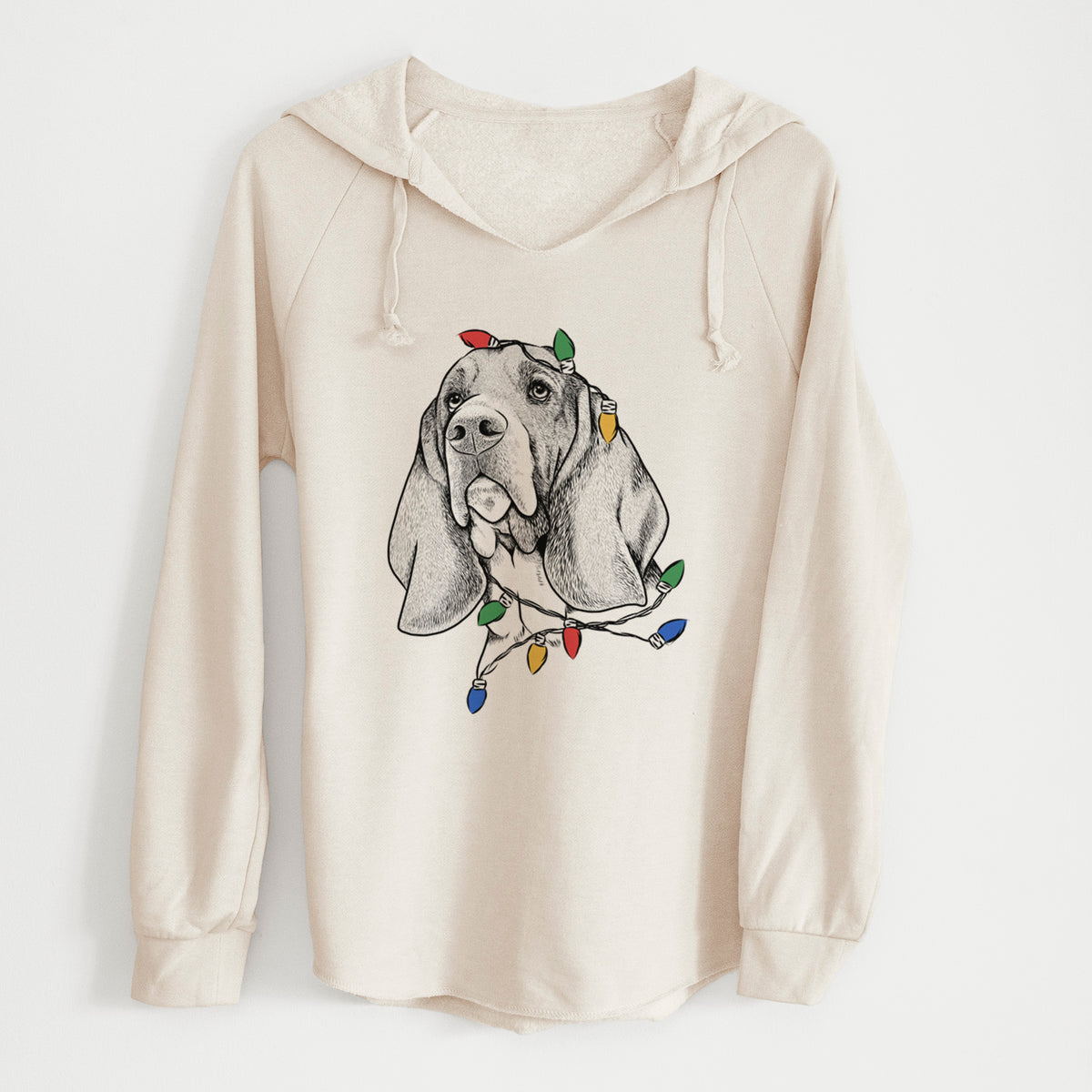 Christmas Lights Cooper the Basset Hound - Cali Wave Hooded Sweatshirt