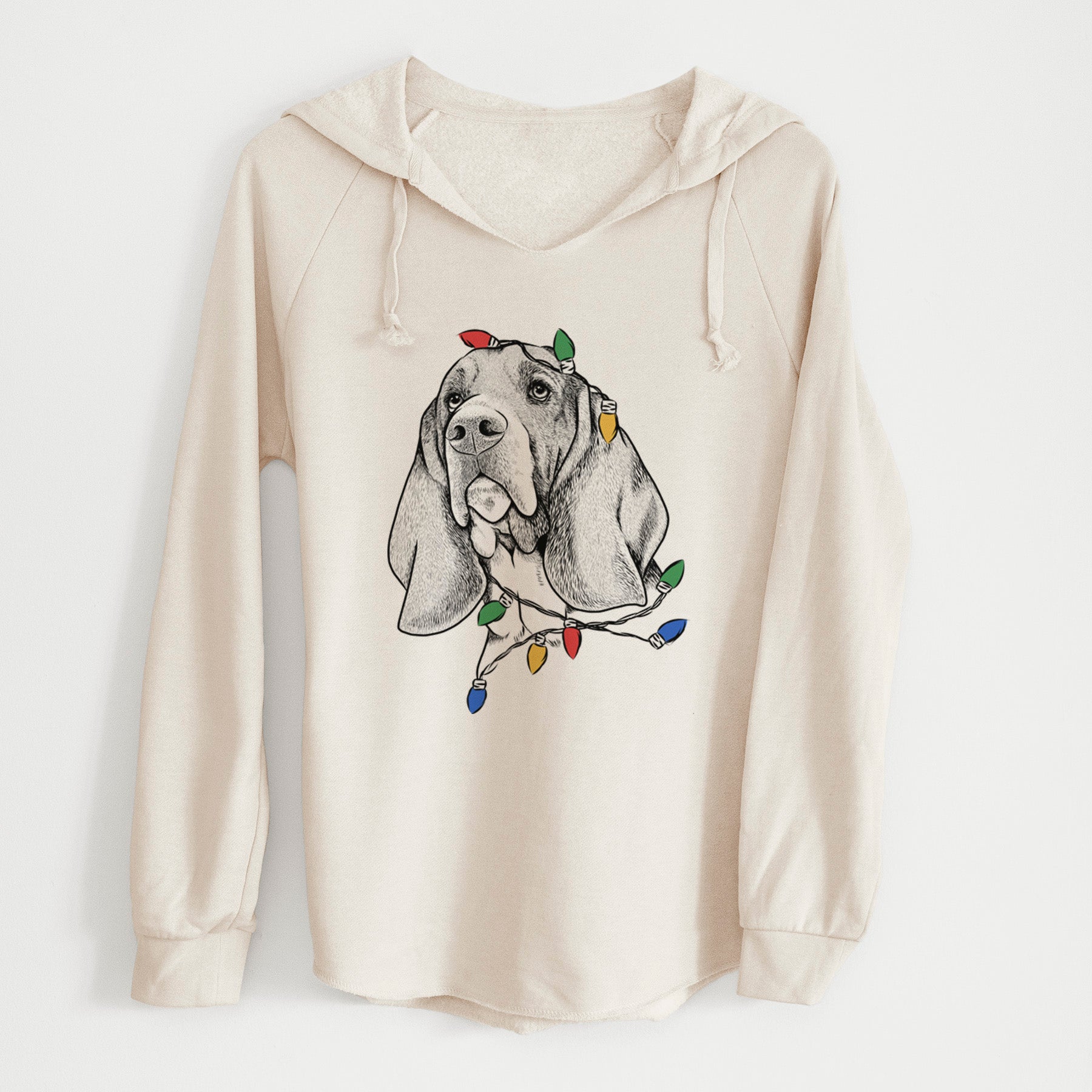 Christmas Lights Cooper the Basset Hound - Cali Wave Hooded Sweatshirt