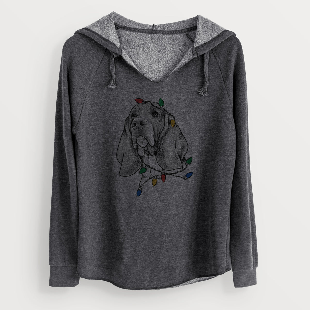 Christmas Lights Cooper the Basset Hound - Cali Wave Hooded Sweatshirt