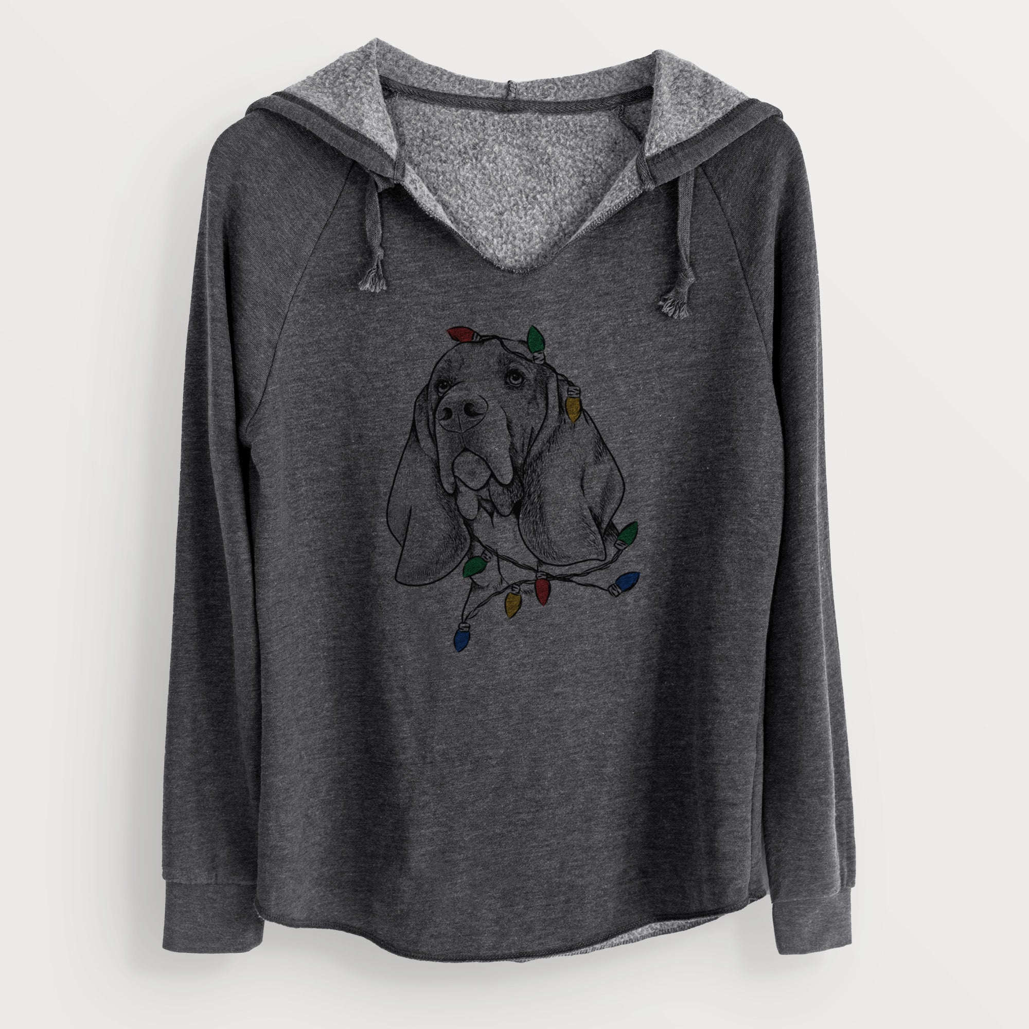 Christmas Lights Cooper the Basset Hound - Cali Wave Hooded Sweatshirt