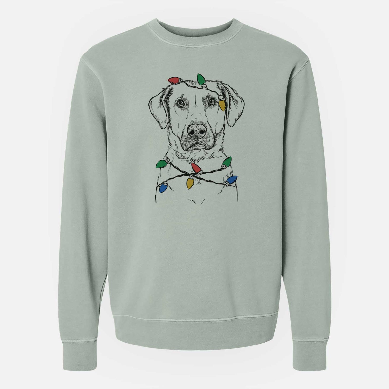 Christmas Lights Cooper Griffin the Mixed Breed - Unisex Pigment Dyed Crew Sweatshirt