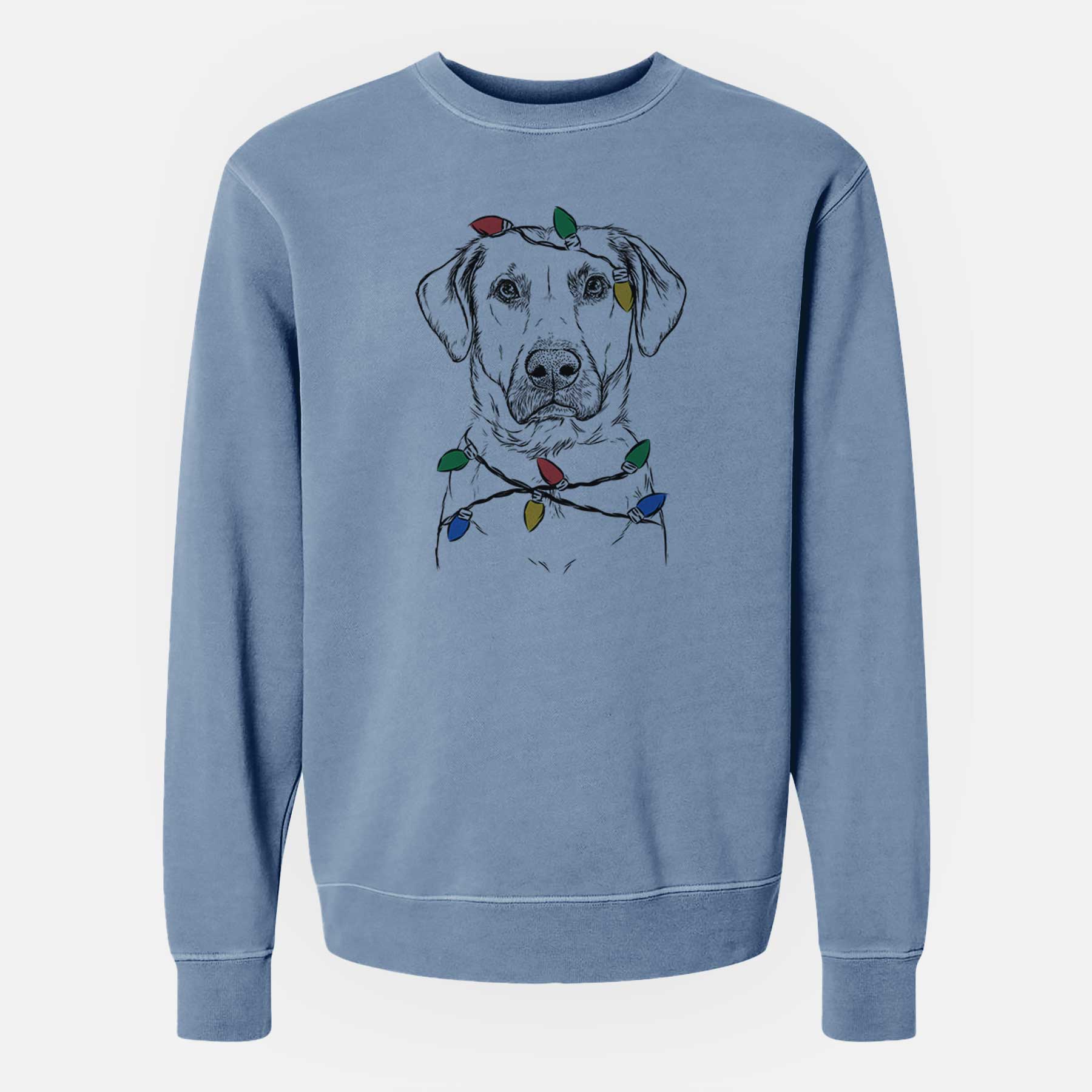 Christmas Lights Cooper Griffin the Mixed Breed - Unisex Pigment Dyed Crew Sweatshirt